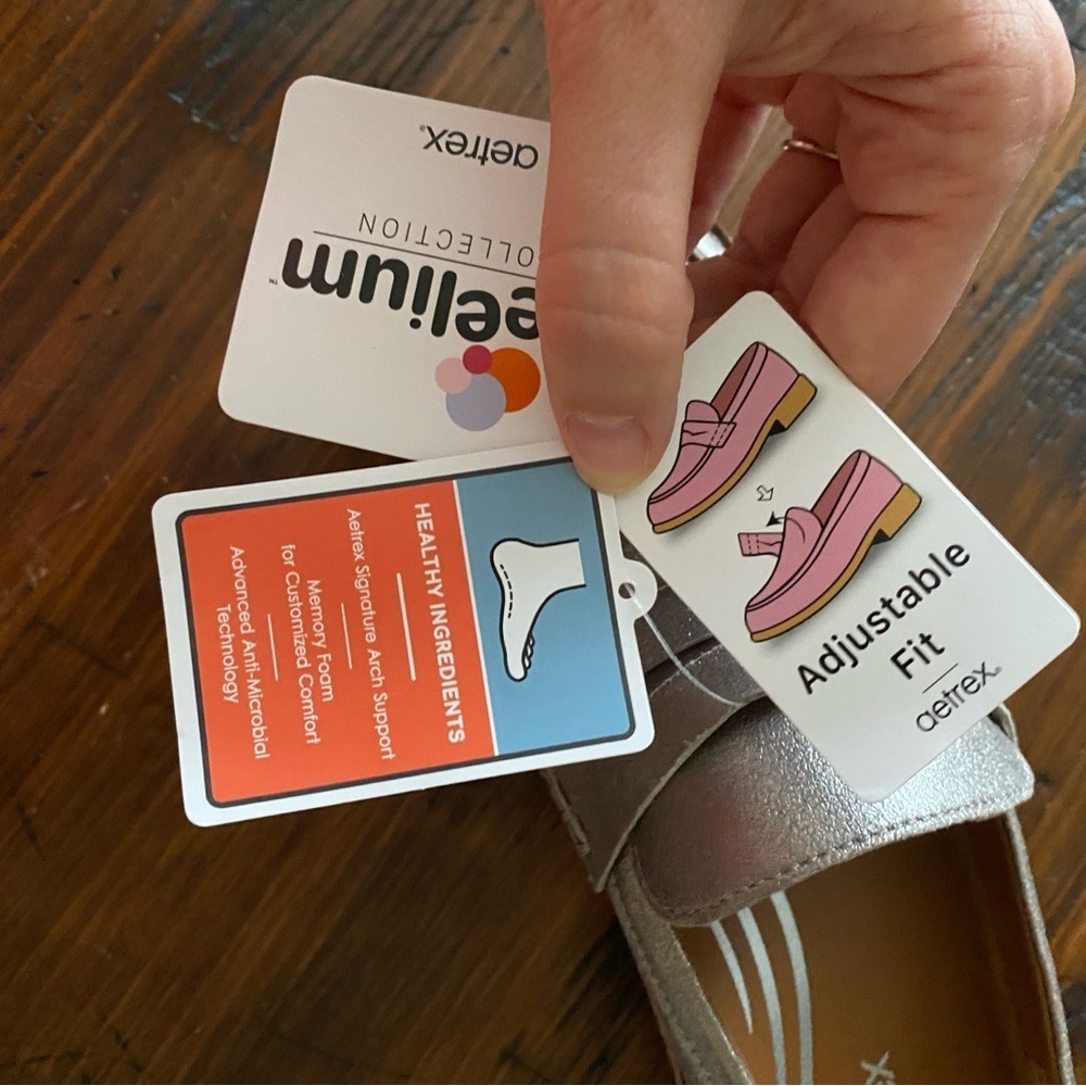 Aetrex Womens Collette Loafer Shoe - Brushed Silver NWT Size EU 38 US 7.5-8 - Picture 8 of 11